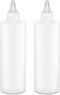 BRIGHTFROM Condiment Squeeze Bottles, 12 OZ Empty Squirt Bottles, Clear Twist Top