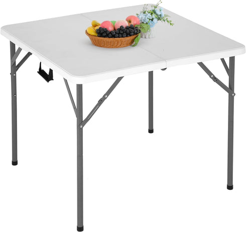 PayLessHere 34" Folding Tables Plastic Folding Card Table Half Portable Foldable Table for