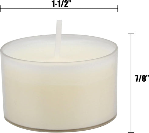 Stonebriar 48 Count White Unscented Smokeless Long Burning Clear Cup Tea Light Candles with 8 Hour Burn Time