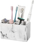 zccz Toothbrush and Toothpaste Holder, Multifunctional Countertop Organizer with 6 Slots for Bathroom Shower Vanity