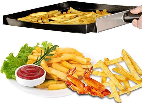 Bluedrop Non Stick PTFE Toaster Baskets - 27X27CM Grill Mesh Trays for Speed Oven, Food Grade Woven Glass