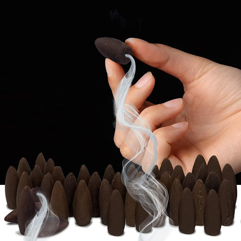 Dragons Blood Hem Backflow Incense Cones - 40 Large Scented Cones for Waterfall Aromatic Smoke Fountain Haze Falls