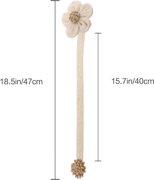 Magnetic Window Curtain Rope Holdbacks - 2 Pieces Simple Sunflower Decorative Knitted Cord Drapery Holder for Home