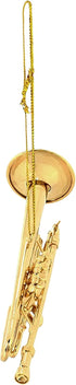 Broadway Gifts 3.5" Gold Brass Trumpet Ornament Decoration