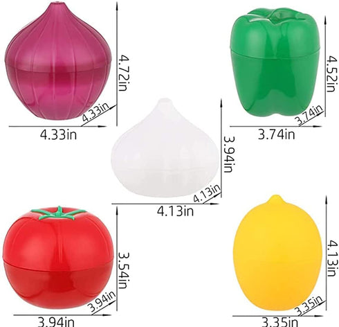 LICHMA 5pcs (5pcs) Plastic Vegetable Storage Box Lemon Onion Tomato Green Pepper and Garlic Insurance Container Fruit