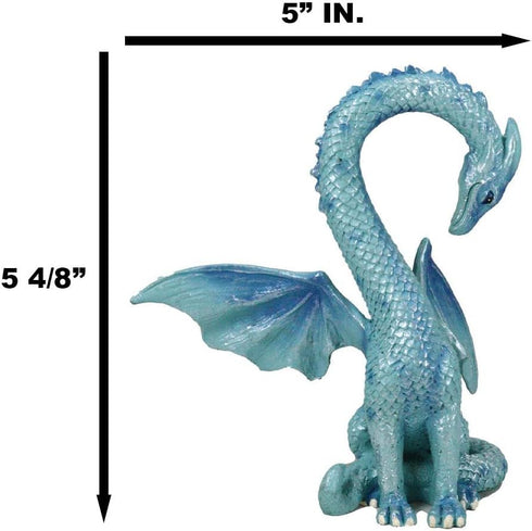 Ebros 5.5" Tall Valentine Cupid Love Blue Dragon Figurine - Romantic Male Dragon Collectible for Dungeons and Dragons