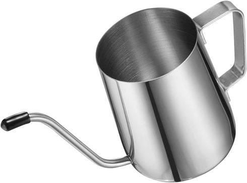 Long Narrow Spout Coffee Pot (8.7 Oz) Small Fine Stainless Pour Over Drip Coffee Pot Gooseneck Tea Kettle (Silver, 250ML) by Kslong