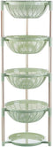 Multifunctional Plastic Storage Basket - Floor Tripod Kitchen Vegetable and Fruit Storage Rack Drain Rack (Green, 4