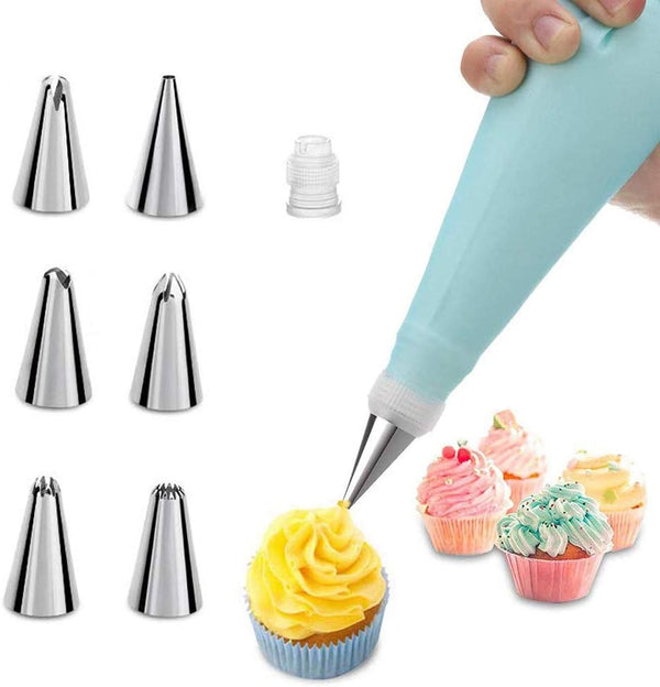 Piping Bag and Tips Cake Decorating Kit, Includes Cupcake Icing Tips with Pastry Bag