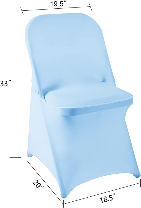 Ascoza 6 Pack Blue Mist Spandex Folding Chair Covers in Stretch Washable Fabric for Wedding, Party,Holidays,Celebration