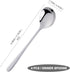 4-Piece Round Stainless Steel Bouillon Spoons, Heavy-Weight Round Deep Bowl Spoon Set for Soup, Milk, Dishwasher Safe
