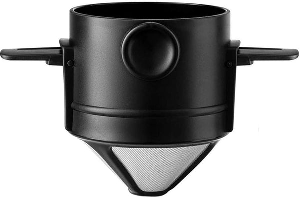 Portable Pour Over Coffee Maker, 1-2 Cup, Stainless Steel Coffee Filter, Reusable Mug Dripper for Home Office Travel