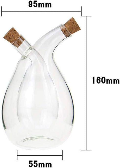 BOLLAER 2 1 2 oz Glass Olive Oil Bottle Cruet, Hand-Blown, Moist Bottom, High Borosilicate Glass, in Oil and Vinegar