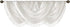 Madison Park Elena Waterfall Embellished Rod Pocket Valance, Faux Silk Window Valance, 38X46", White
