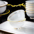 Ceramic Soup Bowls - Set of 5, 10 Ounce Gold Rim Small Bowls, Premium Bone China for Ice Cream, Rice, Dessert