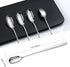 YFWOOD 9.1-Inch Long Handle Iced Tea Spoon - Set of 4 Stainless Steel Cocktail Stirring Spoons, Ice Cream Spoon (Silver)