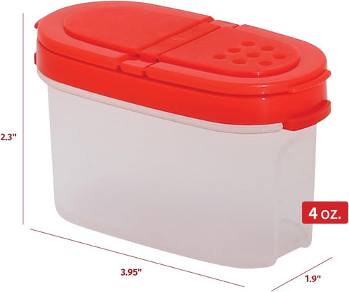 SIGNORA WARE Spice Jars with Lids, 4 oz Refillable Airtight Containers Set, 4 pk Red