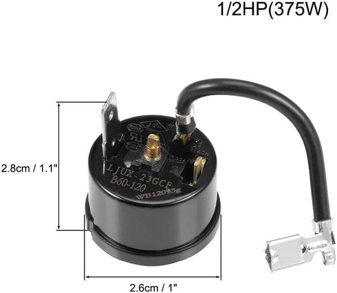 Replacement Part NEW 1/2HP 375W Refrigerator Thermal Overload Protector Compressor