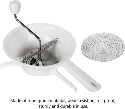 Multifunctional Manual Food Grinder Mixer - Salad Vegetable Fruit Blender with 3 Interchangeable Discs