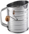 Stainless Steel Flour Sifter 3 Cups for Baking, Rotary Hand Crank Powdered Sugar Shaker and Duster