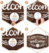 Jetec Interchangeable Seasonal Welcome Sign, Rustic Wood Wall Hanging Outdoor Decor for Holidays (Brown)