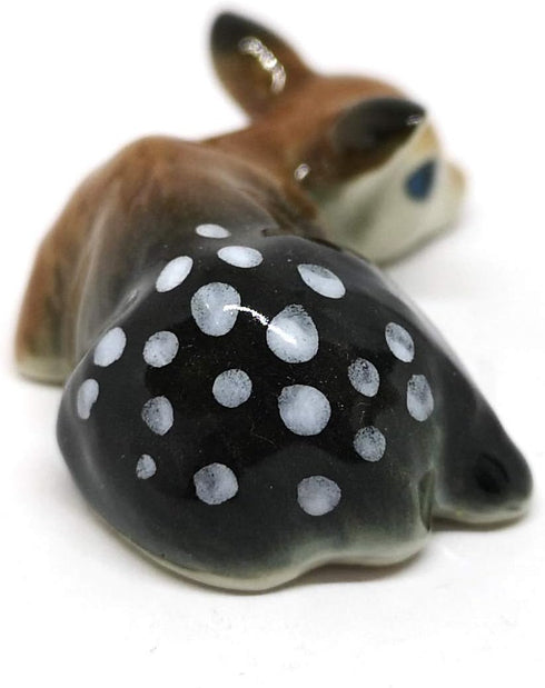ZOOCRAFT Ceramic Deer Bambi Figurine - Miniature Collectible Porcelain Animal Gift