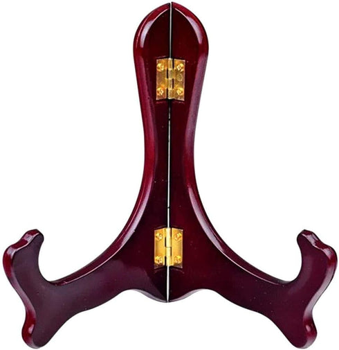 Onwon 2 Pieces Wooden Easel, Mahogany Finish Display Stand for Plate Holder, Picture Frame Folding Stand (7 Inches)