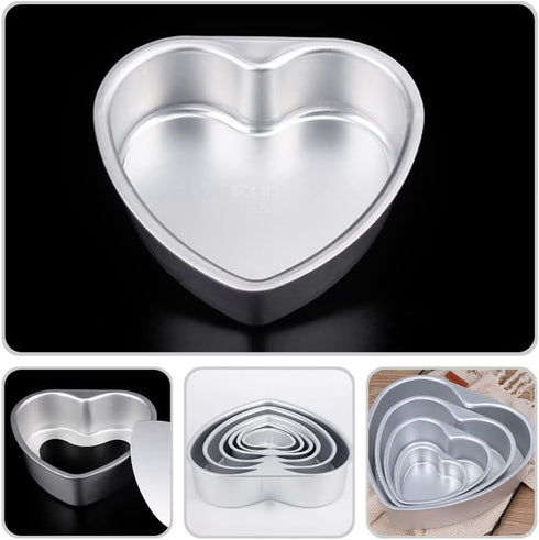 PATKAW Non Stick Heart Cake Mold, Aluminum Alloy Baking Pan for Cheesecake, DIY Cake Oven Pans for Wedding Party