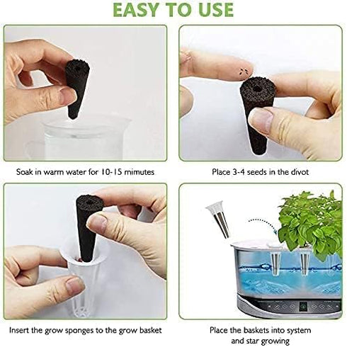 (100pcs) Grow Sponges, Starter Pods Compatible with Aero Garden,Refill Pods for Hydroponic Growing System