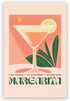 Margarita Boho Cocktail Poster: MIX & MATCH Bar Cart Decor with Cocktail Recipes Wall Art Canvas Print