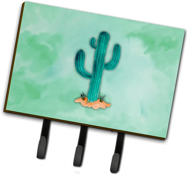 Caroline's Treasures Western Cactus Watercolor Leash or Key Holder, Wall Hooks for Keys, Towels, Leashes