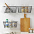 LeleCAT 3 Set Black Adhesive Over the Cabinet Door Wire Baskets for Kitchen, Pantry, Bathroom Shelf Storage