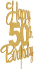 Happy 50th Birthday Cake Topper, 50th Birthday Decorations, 50 Cake Party Decor, 50 Anniversary Decor