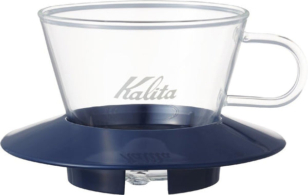 Carita WDG-155#05065 Wave Series Glass Coffee Dripper, Smoky Blue, for 1-2 People