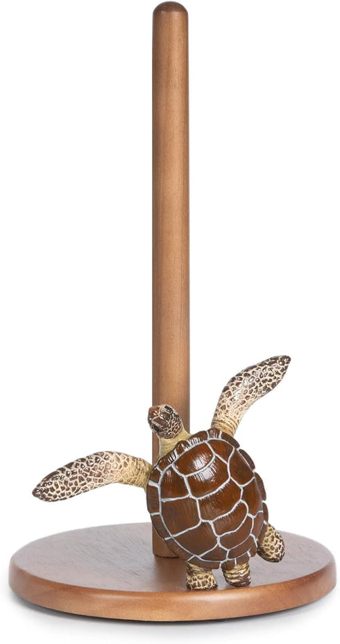 Countertop Turtle Paper Towel Holder - Decorative Paper Towel Holders Wooden Cute Decor Sea Turtle Gifts for Women Wood