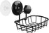 SANNO 2 Pack Suction Soap Holder, Shower Soap Dish Saver Tray for Bathroom, Sink, Stainless Steel Black