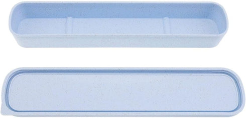 OriGlam Portable Flatware Box, Travel Utensil Storage Case for Cutlery Kit, Blue