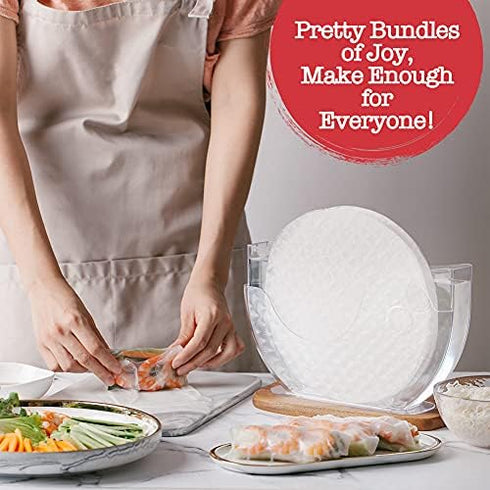 Rice Paper Water-Spring Roll Bowl, Holder for Rice Paper Wrappers for Spring Rolls, 1 Pack Rice Paper Not Included