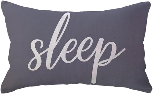 ULOVE LOVE YOURSELF Sleep Lumbar Throw Pillow Covers, Rustic Decorative 12 x 20 Inch Cushion Covers