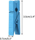 jijAcraft 100Pcs Clothespins with Ribbon, 1.4Inch Wooden Clothes Pins with 25Yds Blue Ribbon