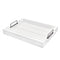 AuldHome Design Rustic Wood Serving Tray (White); Wooden Farmhouse Shiplap Decorative Ottoman
