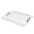 AuldHome Design Rustic Wood Serving Tray (White); Wooden Farmhouse Shiplap Decorative Ottoman