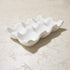 Ceramic Egg Holder Tray for Fresh Eggs, 6 Cups (White) - Porcelain Storage for Fridge Countertop Kitchen