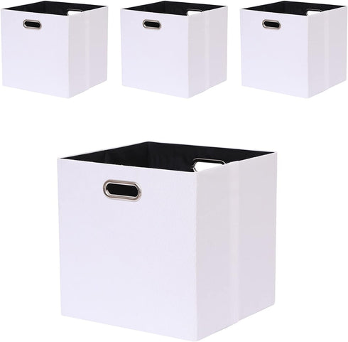 Cube Storage Bins 13×13 Polyester Foldable Box, Set of 4 Large Capacity Organization Baskets for Closet Shelf, Cabinet,