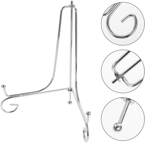 HOMSFOU Table Top Display Stand, Iron Plate Holder Easel for Photo Frame, Decorative Plate, Book, Art