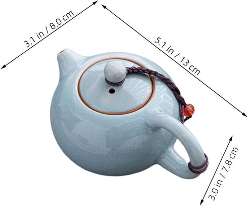 Amosfun Ceramic Teapot, Small Porcelain Teapot for Chinese Kungfu Tea, Blooming Loose Leaf Teapot