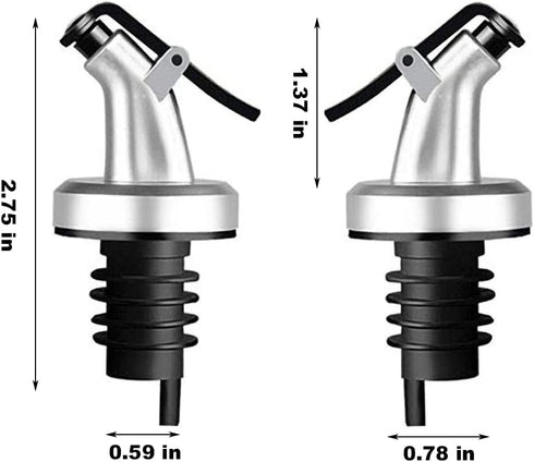 Auconda 5 Pack Oil Spouts, Olive Oil Vinegar Bottle Stopper Dispenser with Tube Brush, Leakproof Bottle Spouts