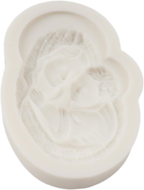 Virgin Mary Silicone Mold, Mother and Baby Fondant Molds for Cake Decoration, Cupcake Topper, Sugar Craft