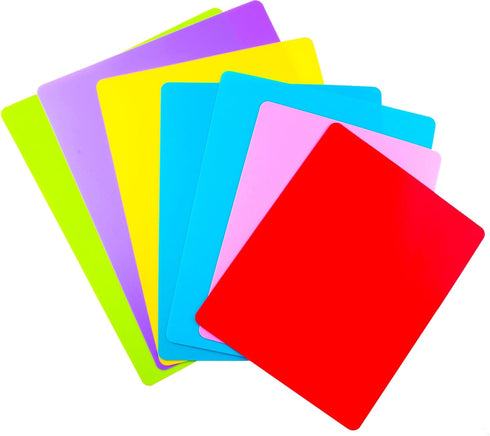 7 Pieces Flexible Cutting Board mats, Plastic Cutting Boards for Kitchen Cooking, Cutting board sheets for Meat and Vegetables, Dishwasher Safe by Kimmoker