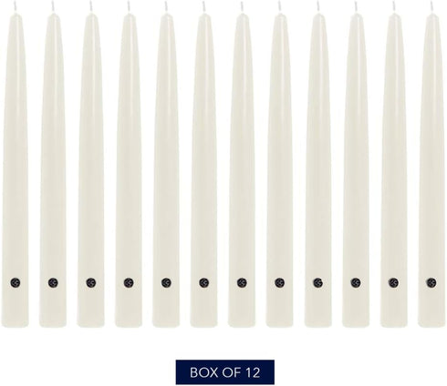 Colonial Candle Handipt Taper Candle, 10 in, White, 12 Count